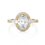 2 1/5 ctw Oval Lab Grown Diamond Halo Engagement Ring
