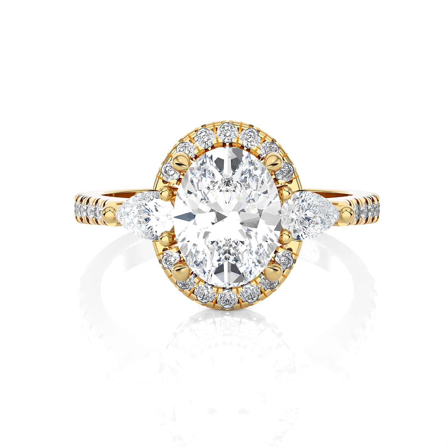 2 1/5 ctw Oval Lab Grown Diamond Halo Engagement Ring