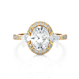 2 1/5 ctw Oval Lab Grown Diamond Halo Engagement Ring