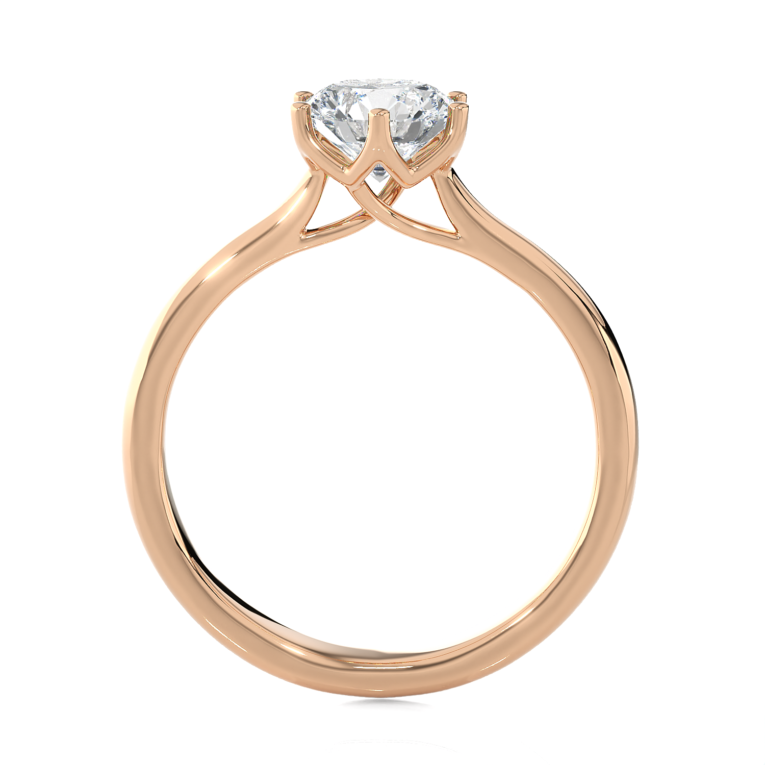 Round Lab Grown Diamond Solitaire Engagement Ring