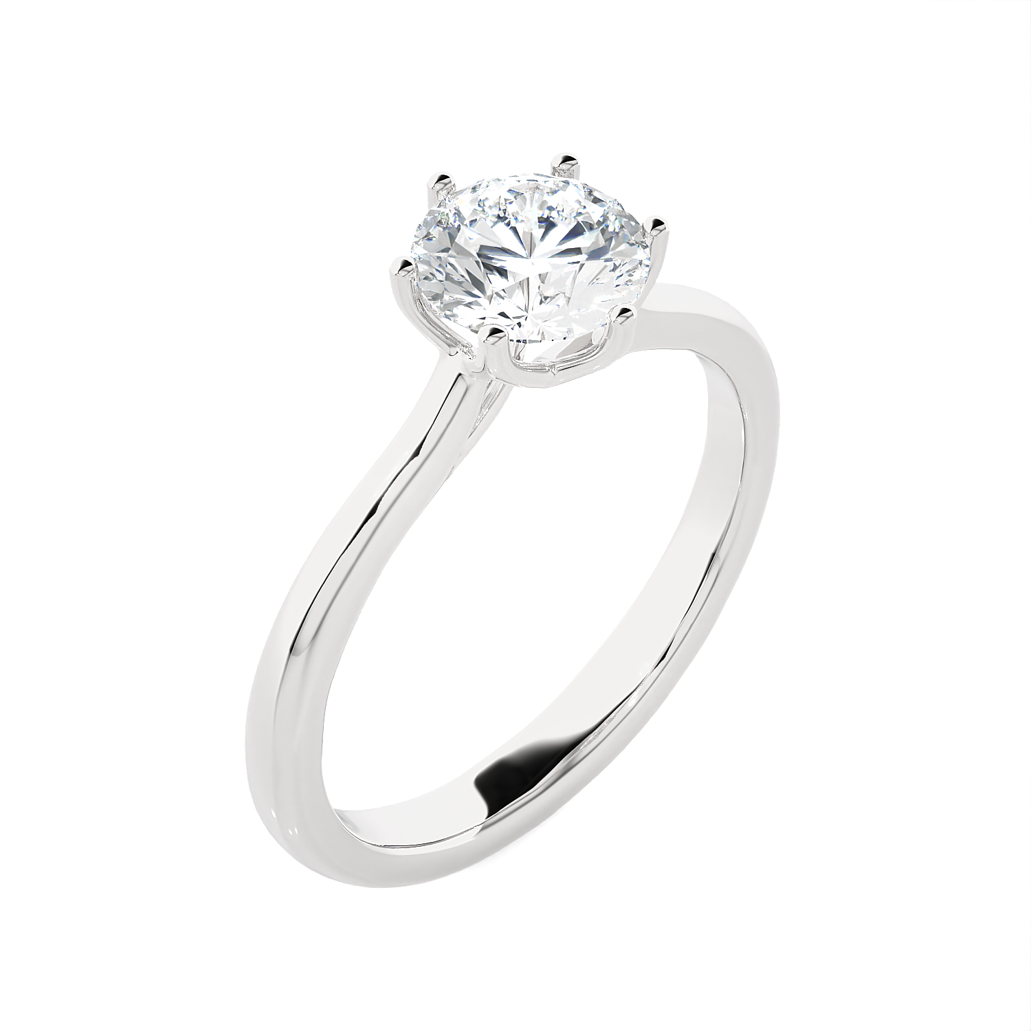 Round Lab Grown Diamond Solitaire Engagement Ring