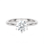 Round Lab Grown Diamond Solitaire Engagement Ring