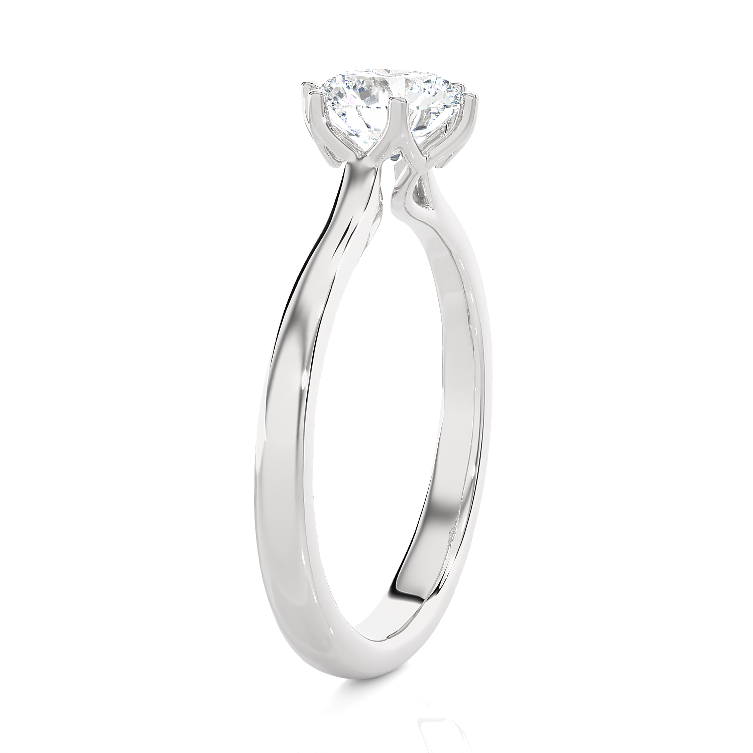 Round Lab Grown Diamond Solitaire Engagement Ring