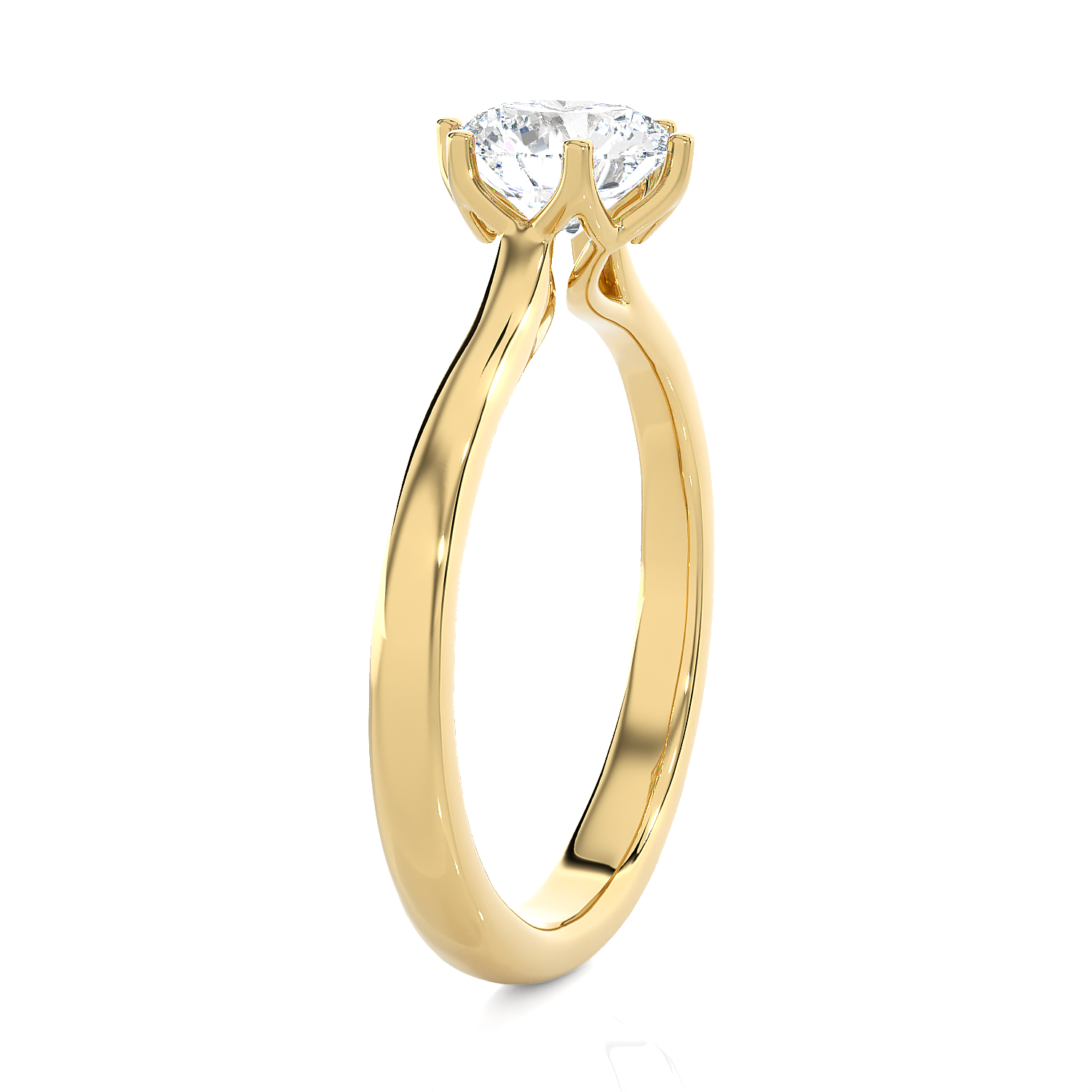 Round Lab Grown Diamond Solitaire Engagement Ring