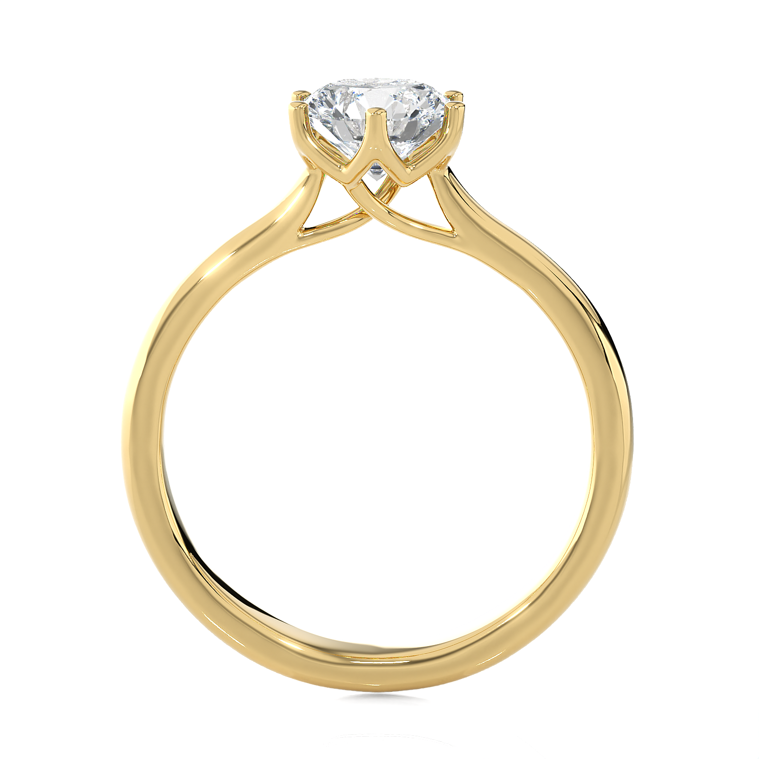 Round Lab Grown Diamond Solitaire Engagement Ring
