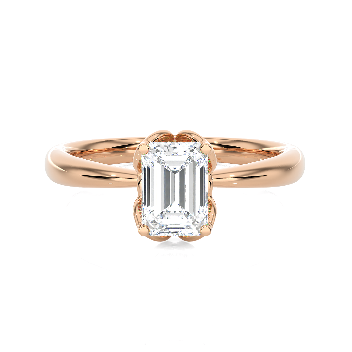 Emerald-Cut Lab Grown Diamond Solitaire Engagement Ring