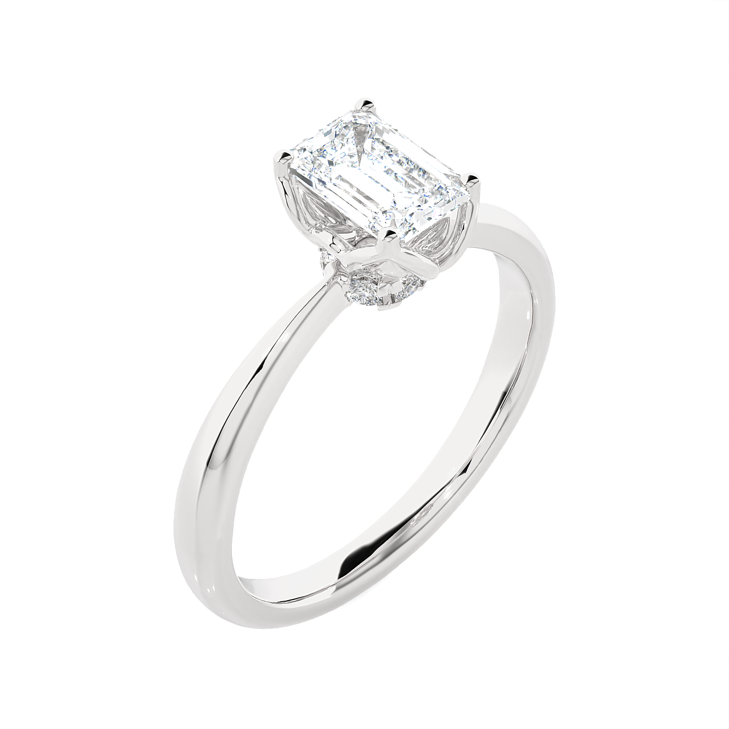 Emerald-Cut Lab Grown Diamond Solitaire Engagement Ring