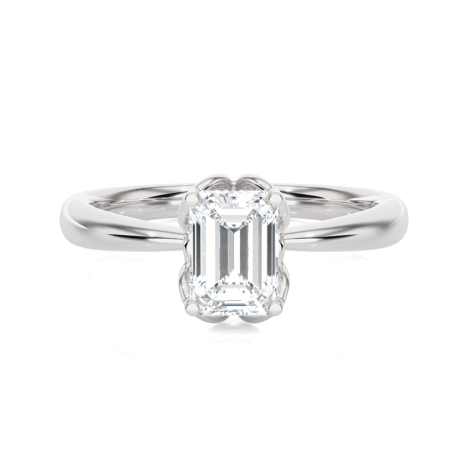 Emerald-Cut Lab Grown Diamond Solitaire Engagement Ring