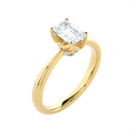 Emerald-Cut Lab Grown Diamond Solitaire Engagement Ring