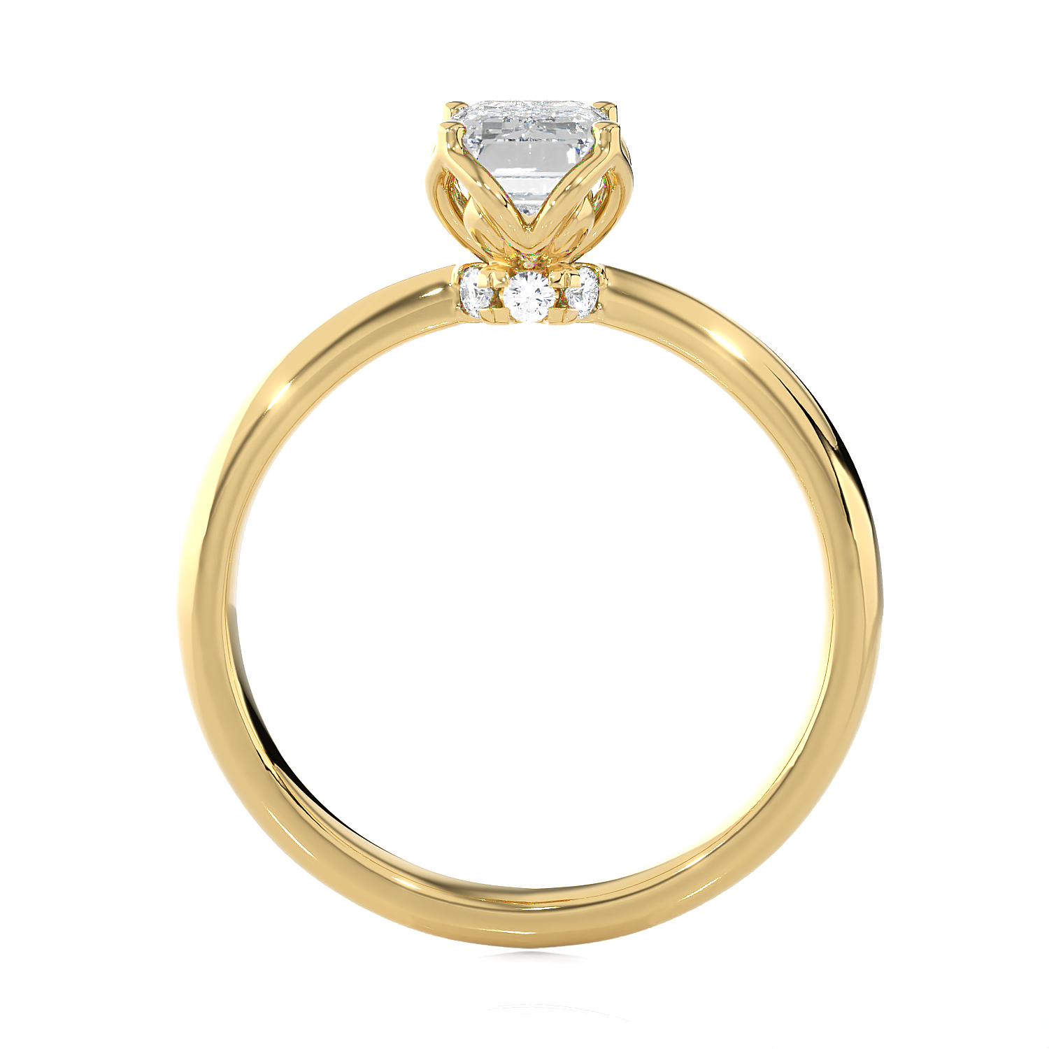 Emerald-Cut Lab Grown Diamond Solitaire Engagement Ring