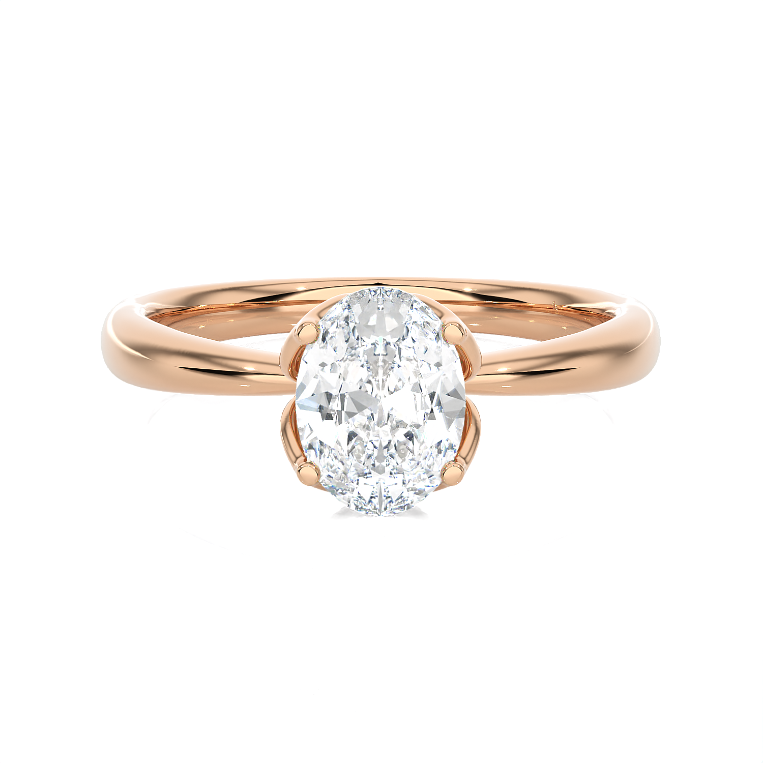 Round Lab Grown Diamond Solitaire Engagement Ring