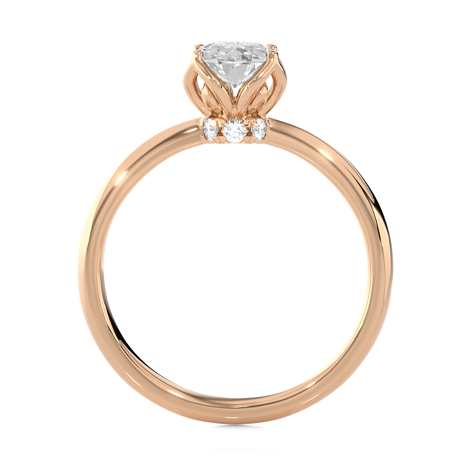 Round Lab Grown Diamond Solitaire Engagement Ring