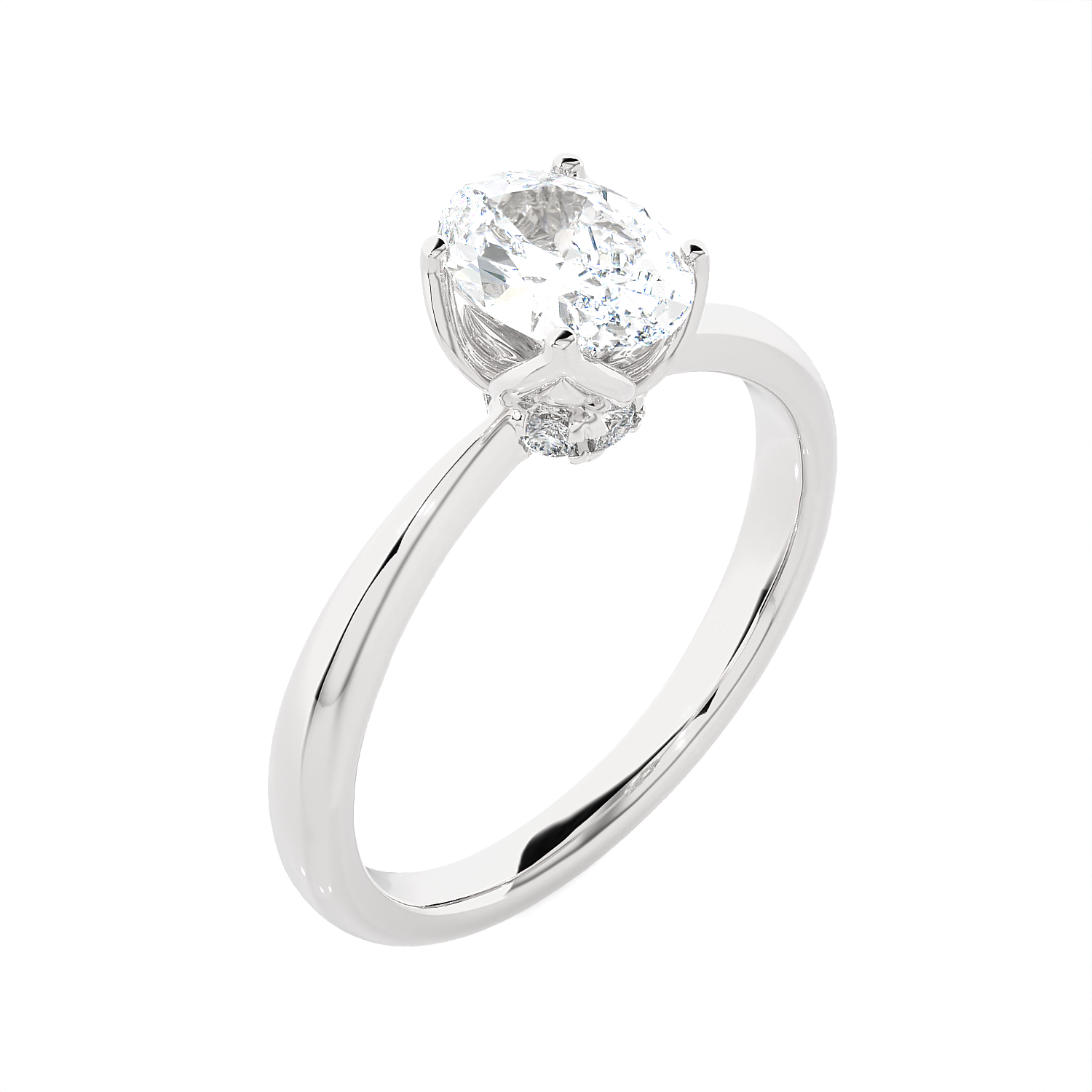 Round Lab Grown Diamond Solitaire Engagement Ring