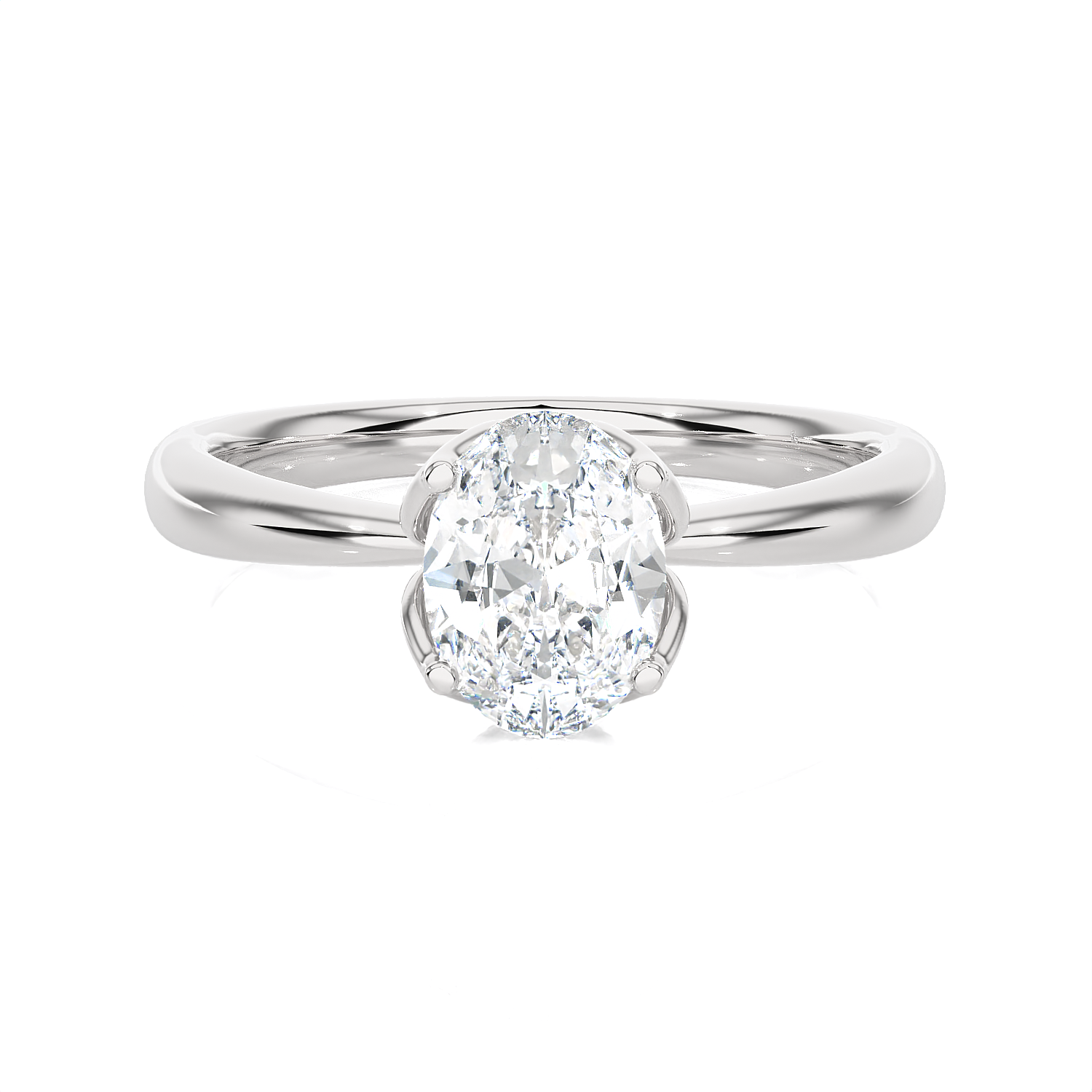 Round Lab Grown Diamond Solitaire Engagement Ring