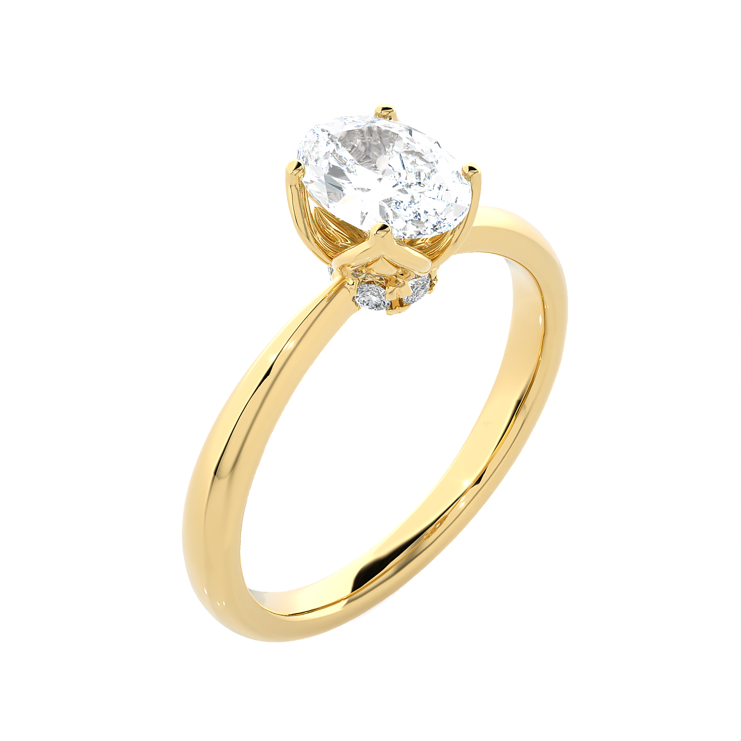 Round Lab Grown Diamond Solitaire Engagement Ring
