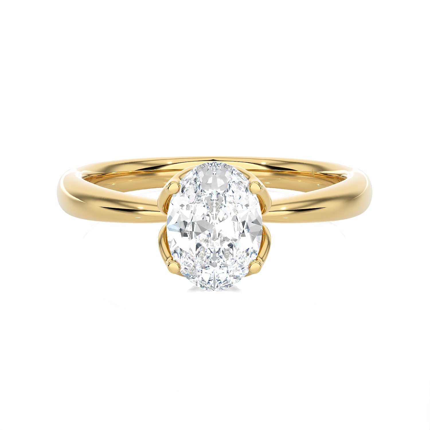 Round Lab Grown Diamond Solitaire Engagement Ring