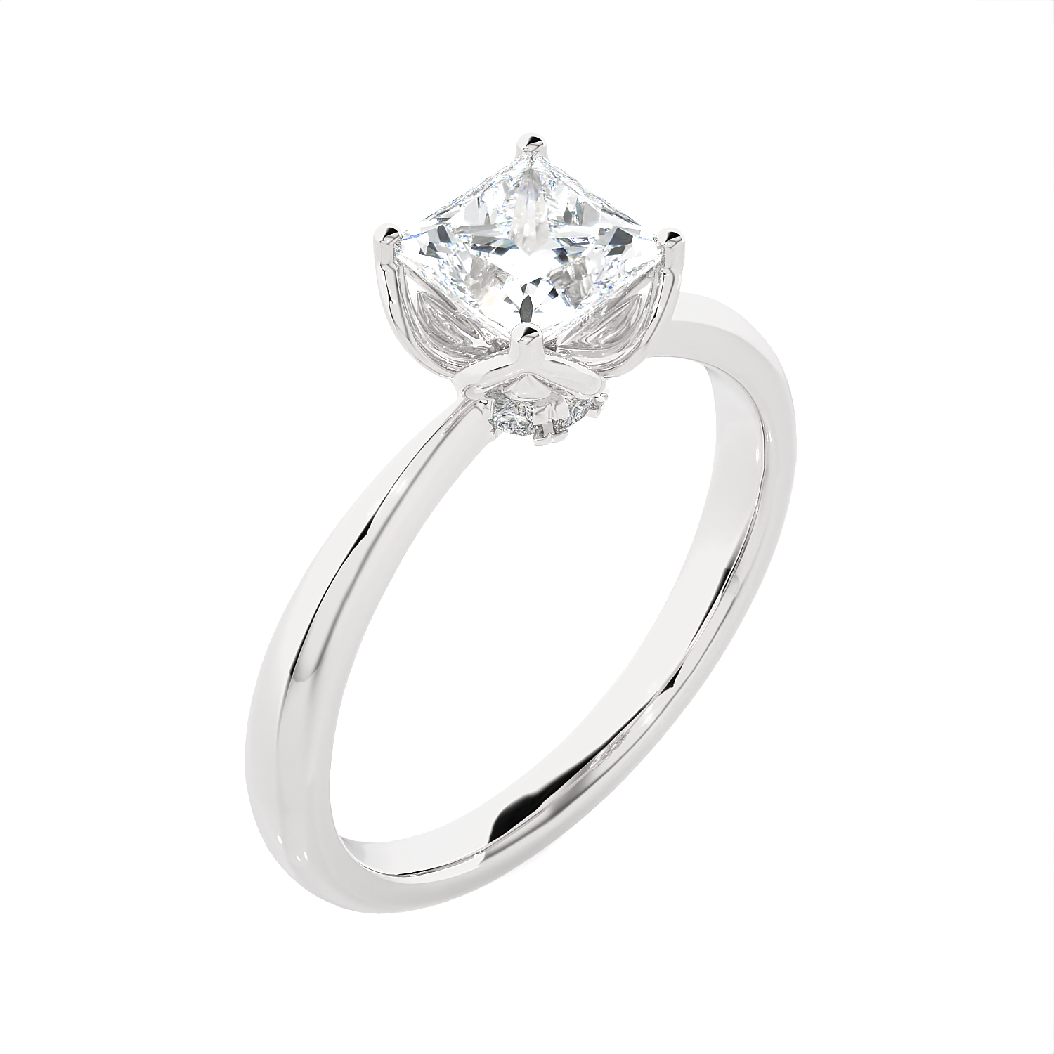 Princess-Cut Lab Grown Diamond Solitaire Engagement Ring
