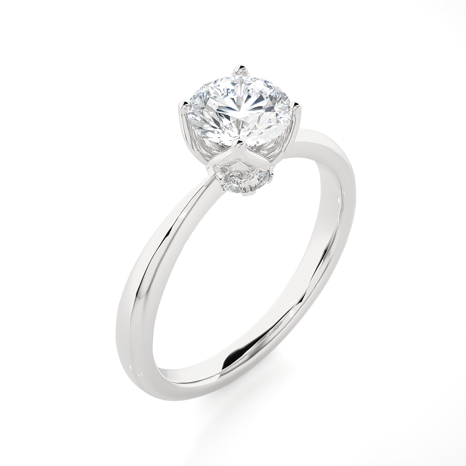 1 ctw Round Lab Grown Diamond Solitaire Engagement Ring