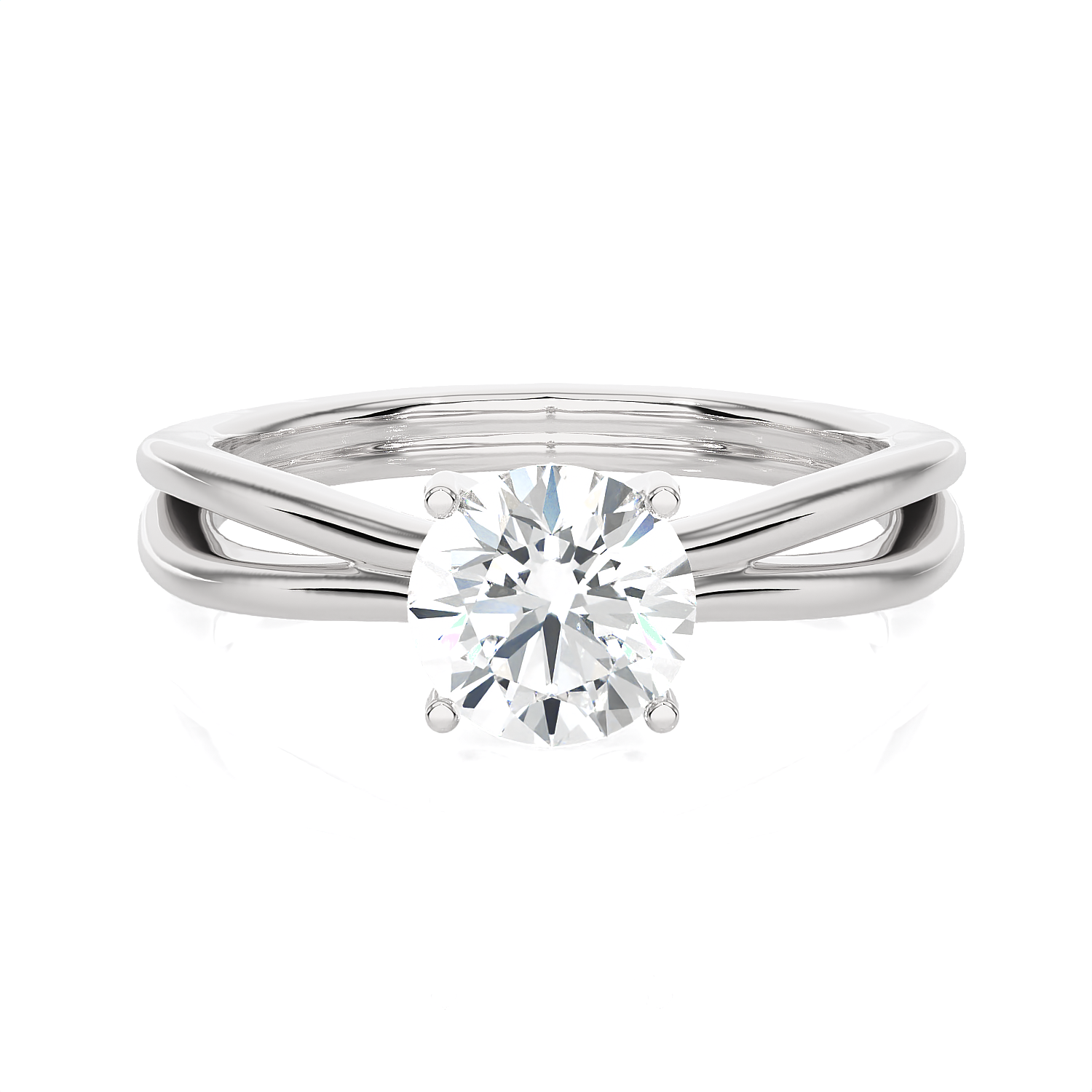 Round Lab Grown Diamond Solitaire Engagement Ring