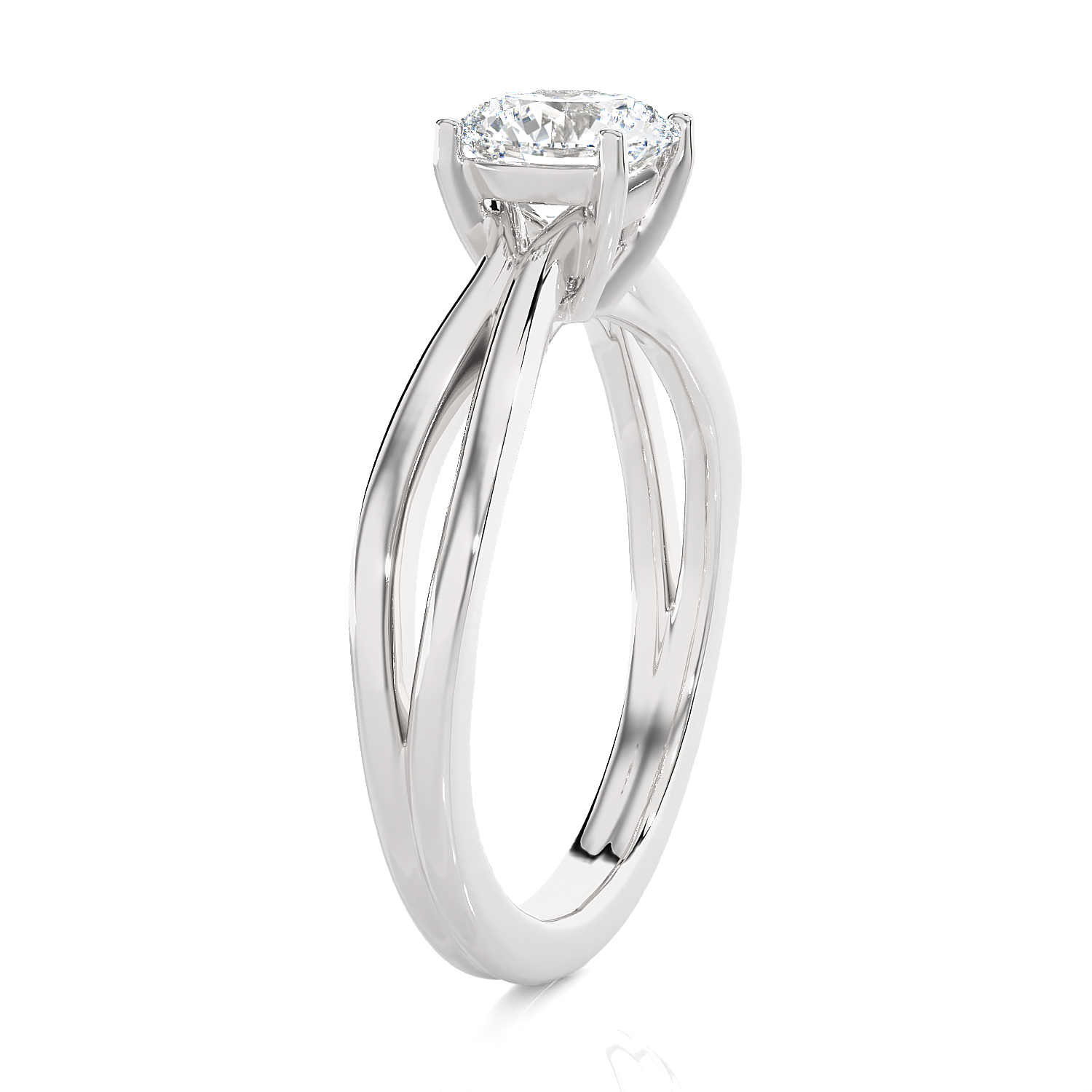 Round Lab Grown Diamond Solitaire Engagement Ring