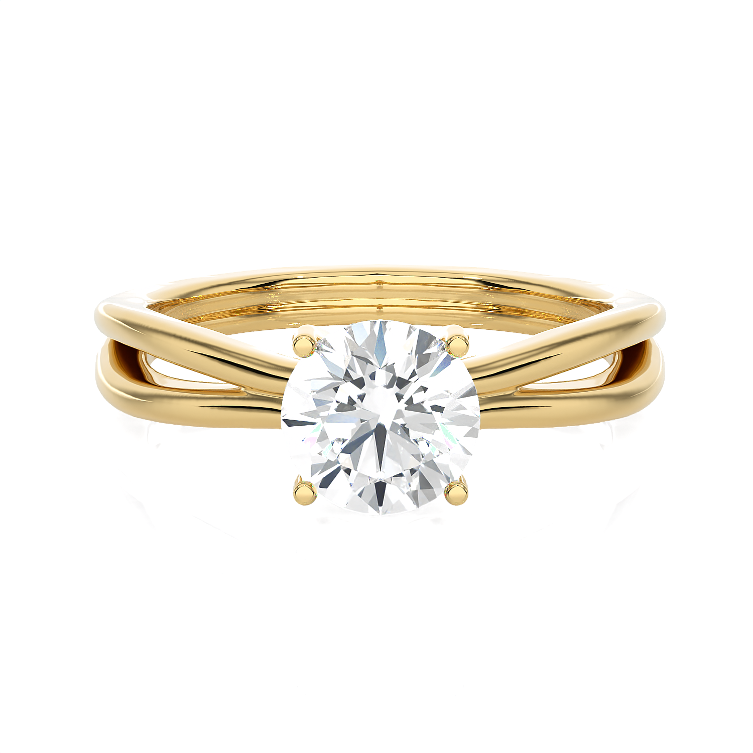 Round Lab Grown Diamond Solitaire Engagement Ring