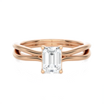 3/4 ctw Emerald-Cut Lab Grown Diamond Solitaire Engagement Ring