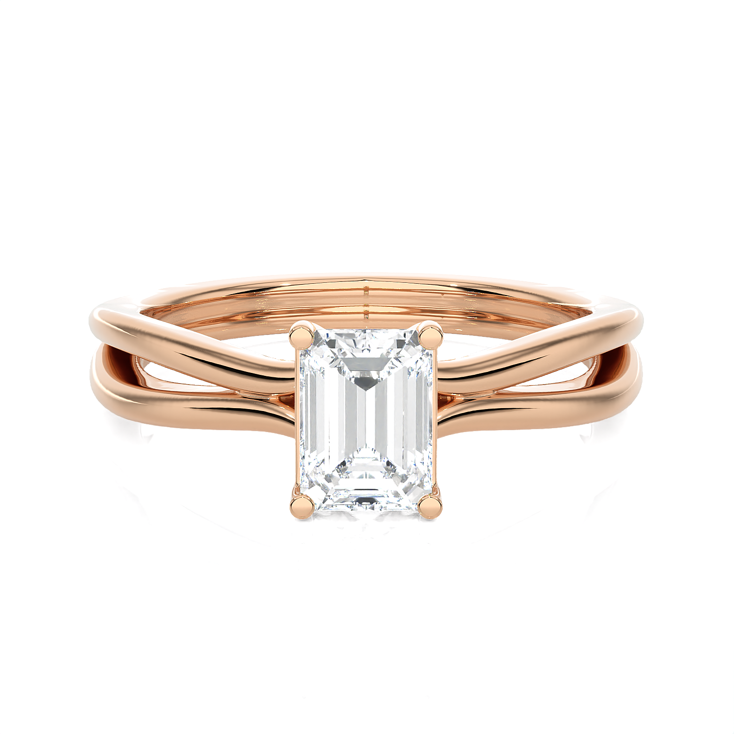 3/4 ctw Emerald-Cut Lab Grown Diamond Solitaire Engagement Ring