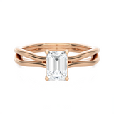 3/4 ctw Emerald-Cut Lab Grown Diamond Solitaire Engagement Ring