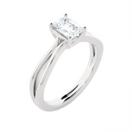 3/4 ctw Emerald-Cut Lab Grown Diamond Solitaire Engagement Ring