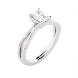 3/4 ctw Emerald-Cut Lab Grown Diamond Solitaire Engagement Ring