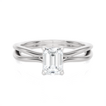 3/4 ctw Emerald-Cut Lab Grown Diamond Solitaire Engagement Ring