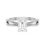 3/4 ctw Emerald-Cut Lab Grown Diamond Solitaire Engagement Ring