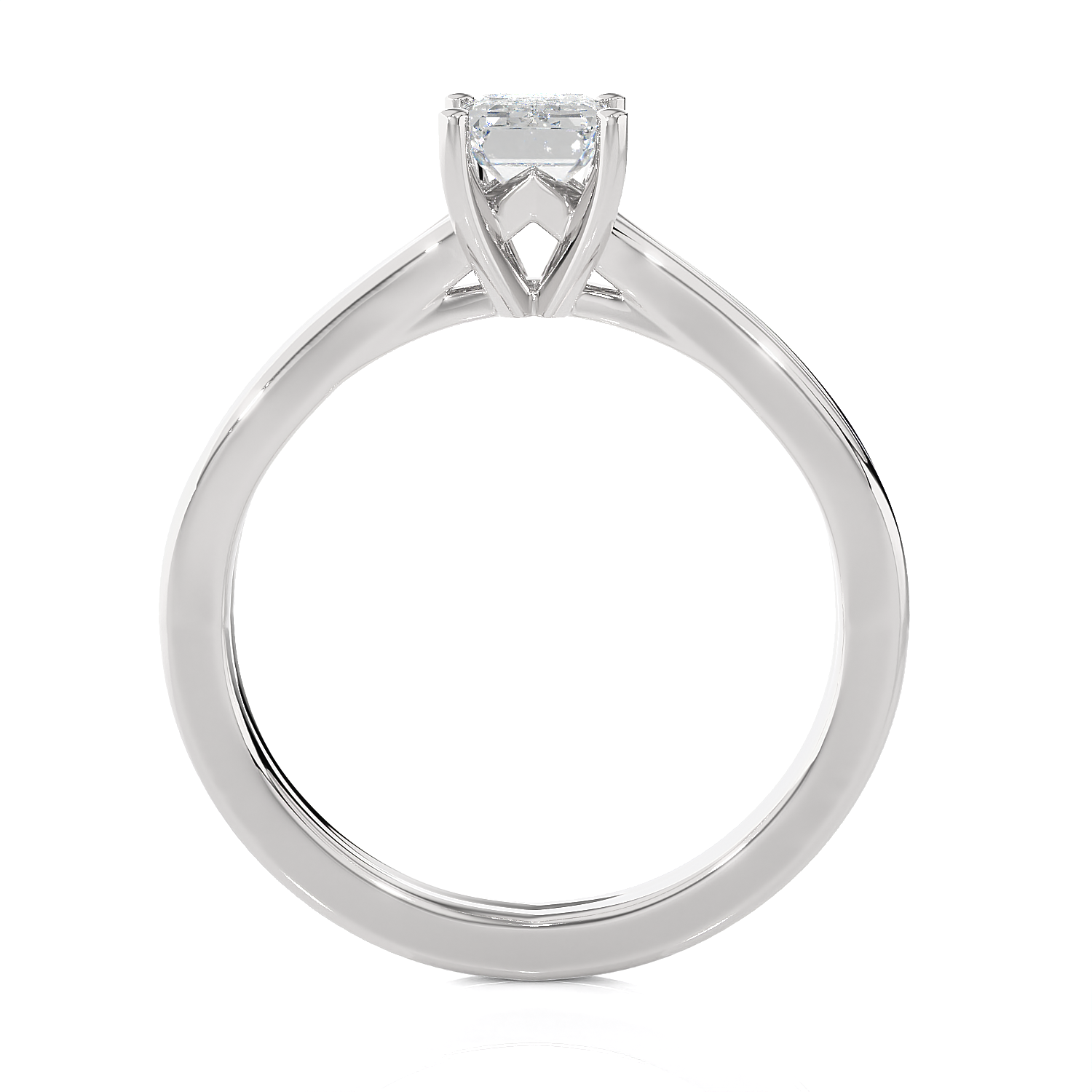 3/4 ctw Emerald-Cut Lab Grown Diamond Solitaire Engagement Ring