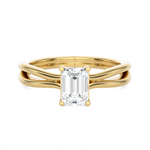 3/4 ctw Emerald-Cut Lab Grown Diamond Solitaire Engagement Ring