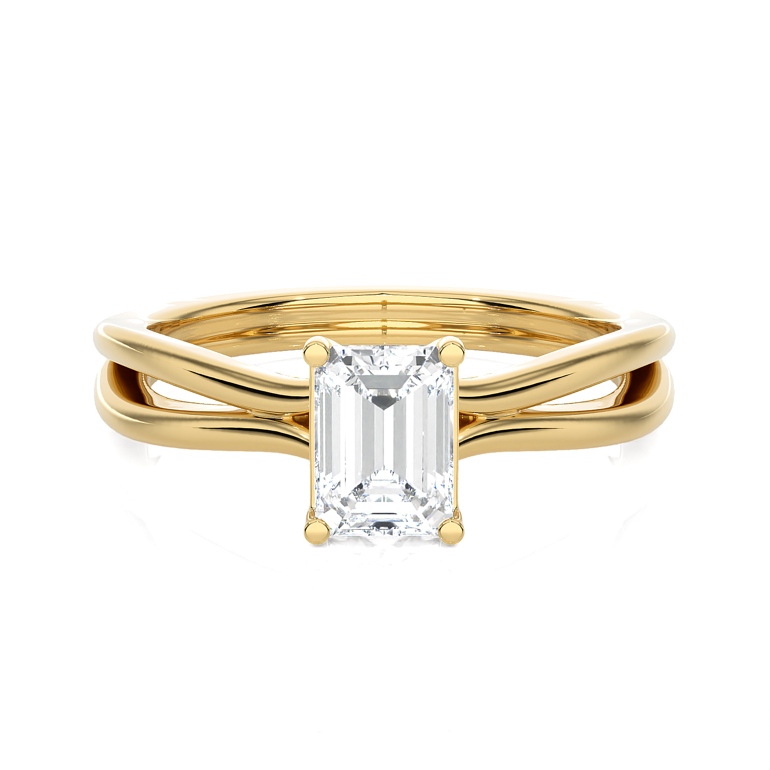 3/4 ctw Emerald-Cut Lab Grown Diamond Solitaire Engagement Ring