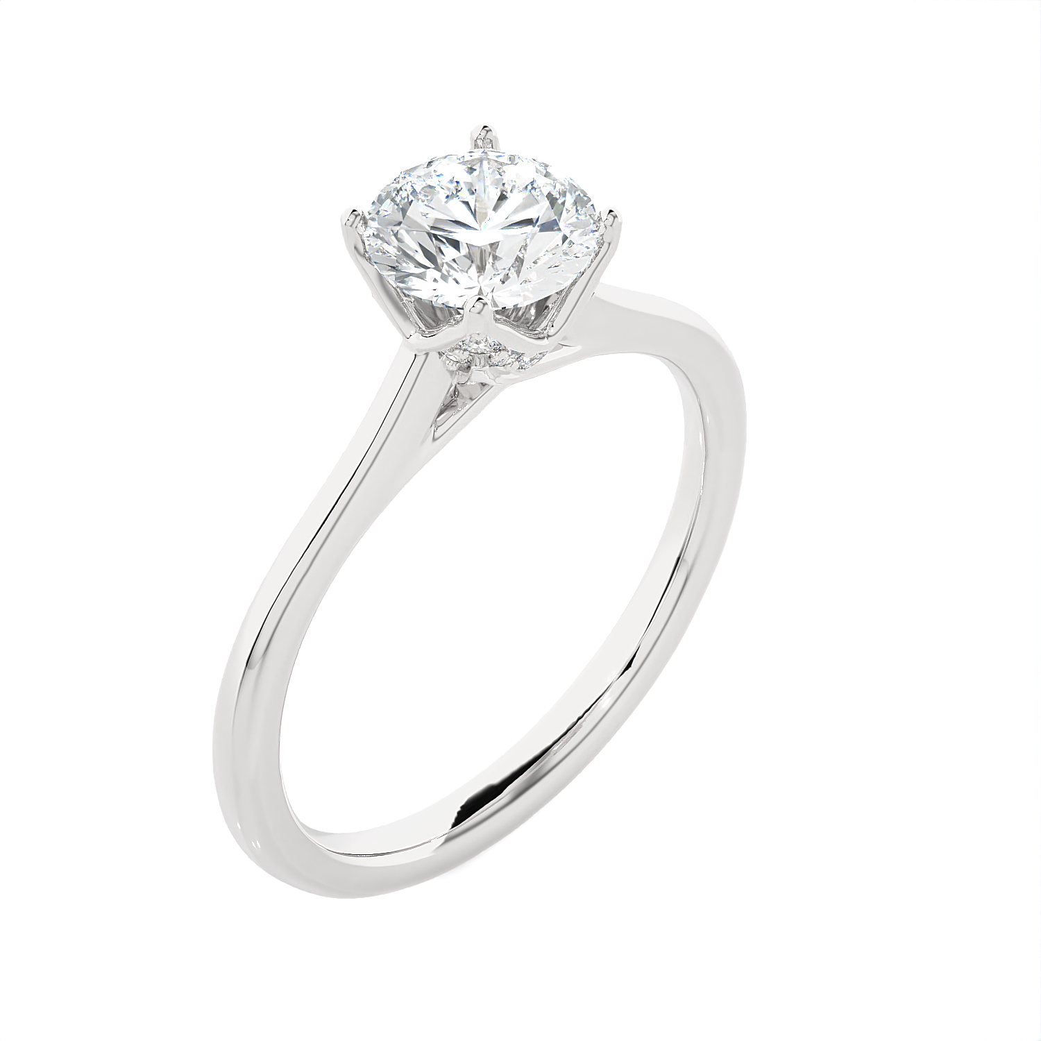 1 ctw Round Lab Grown Diamond Solitaire Engagement Ring