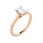 Emerald-Cut Lab Grown Diamond Solitaire Engagement Ring