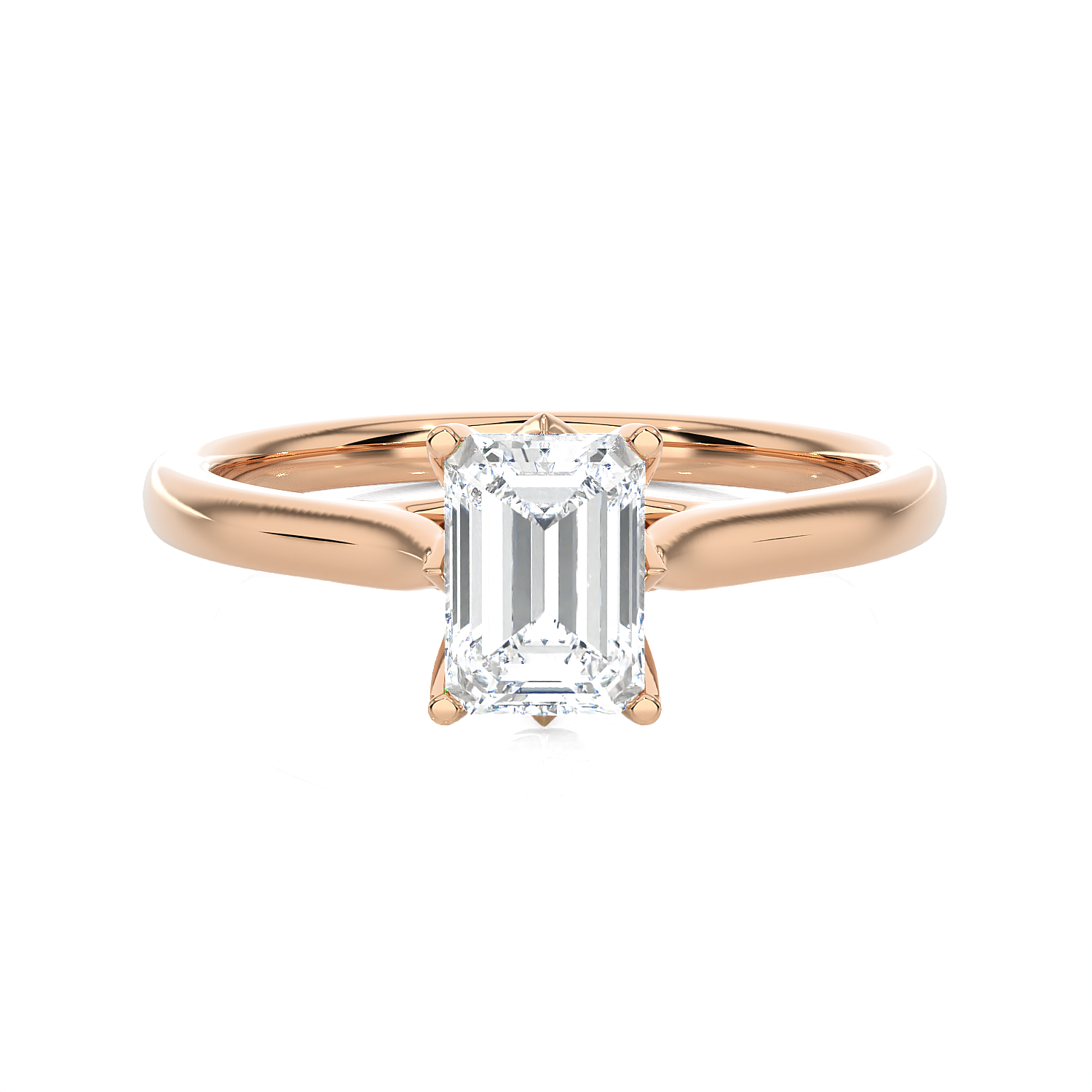 Emerald-Cut Lab Grown Diamond Solitaire Engagement Ring