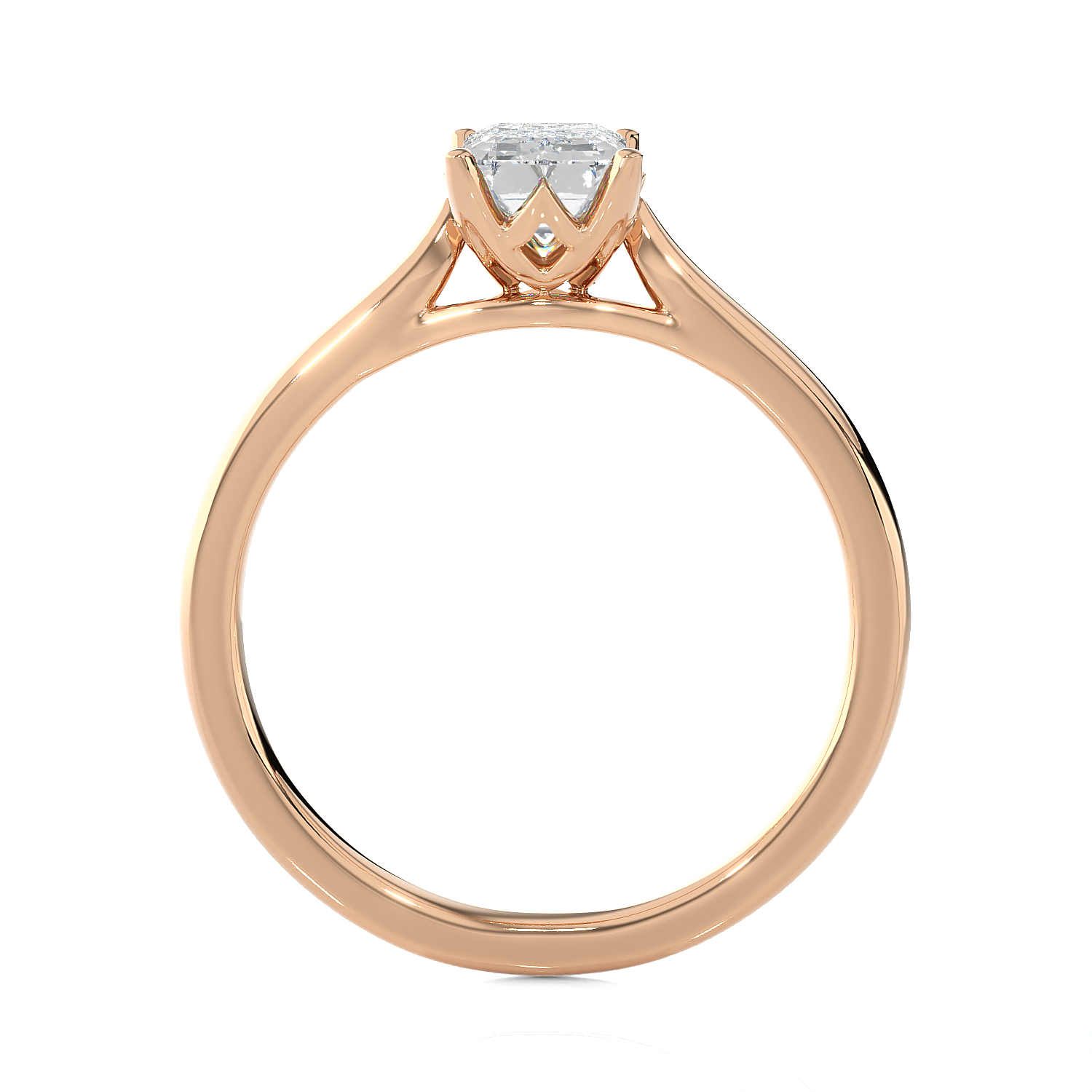 Emerald-Cut Lab Grown Diamond Solitaire Engagement Ring