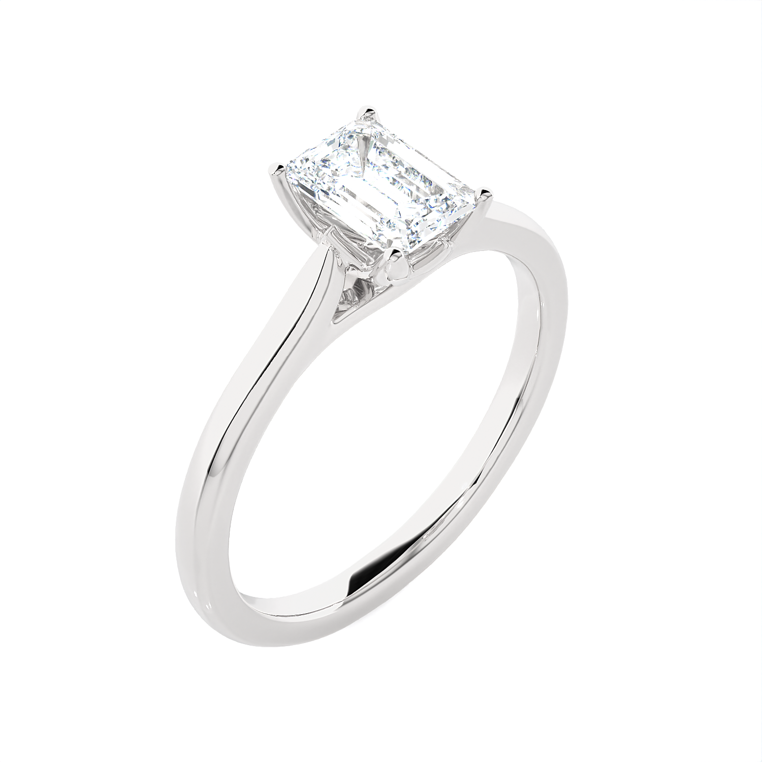 Emerald-Cut Lab Grown Diamond Solitaire Engagement Ring