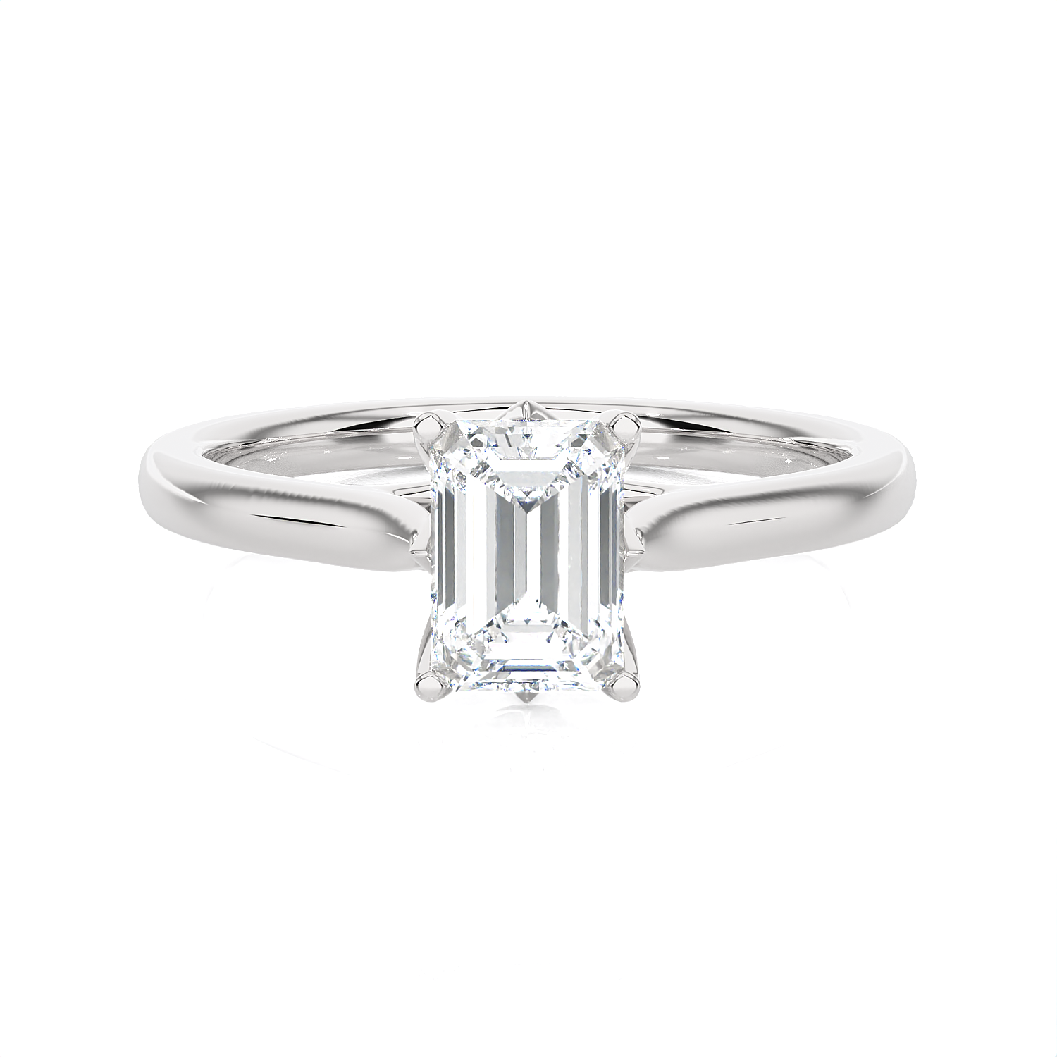 Emerald-Cut Lab Grown Diamond Solitaire Engagement Ring