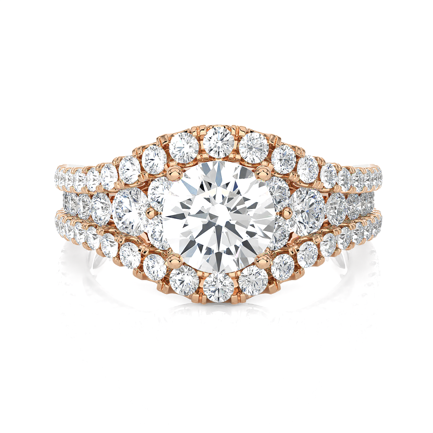 Emerald-Cut Lab Grown Diamond Side Stone Engagement Ring