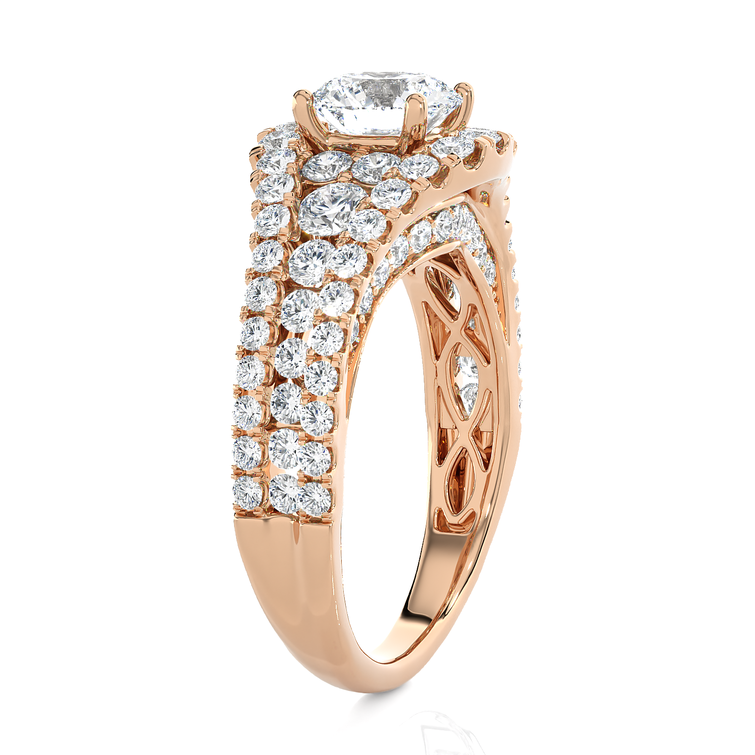 Emerald-Cut Lab Grown Diamond Side Stone Engagement Ring