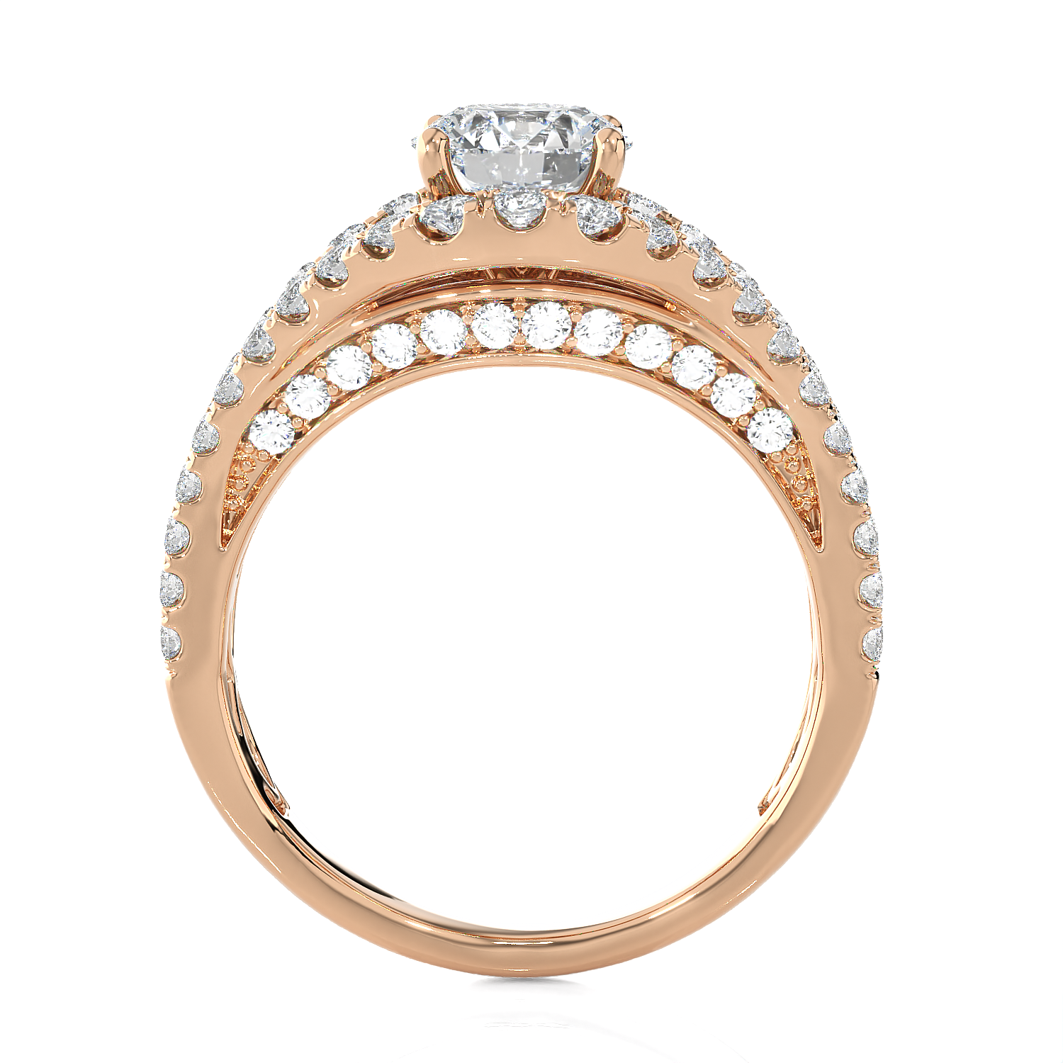 Emerald-Cut Lab Grown Diamond Side Stone Engagement Ring