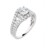 Emerald-Cut Lab Grown Diamond Side Stone Engagement Ring