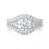 Emerald-Cut Lab Grown Diamond Side Stone Engagement Ring