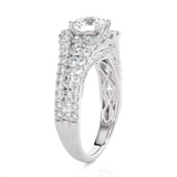Emerald-Cut Lab Grown Diamond Side Stone Engagement Ring