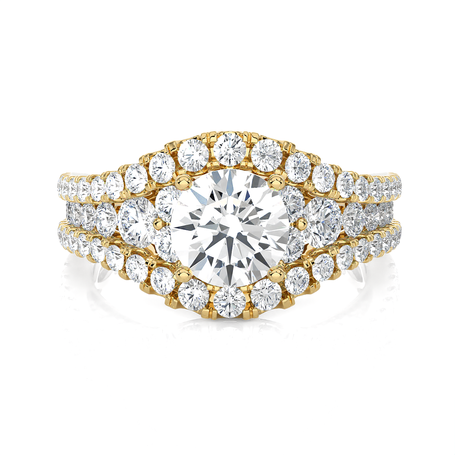 Emerald-Cut Lab Grown Diamond Side Stone Engagement Ring