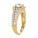 Emerald-Cut Lab Grown Diamond Side Stone Engagement Ring