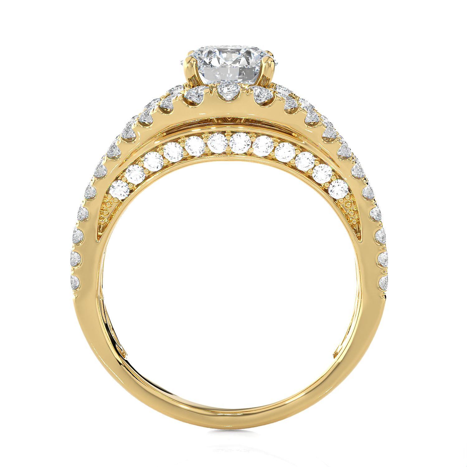 Emerald-Cut Lab Grown Diamond Side Stone Engagement Ring